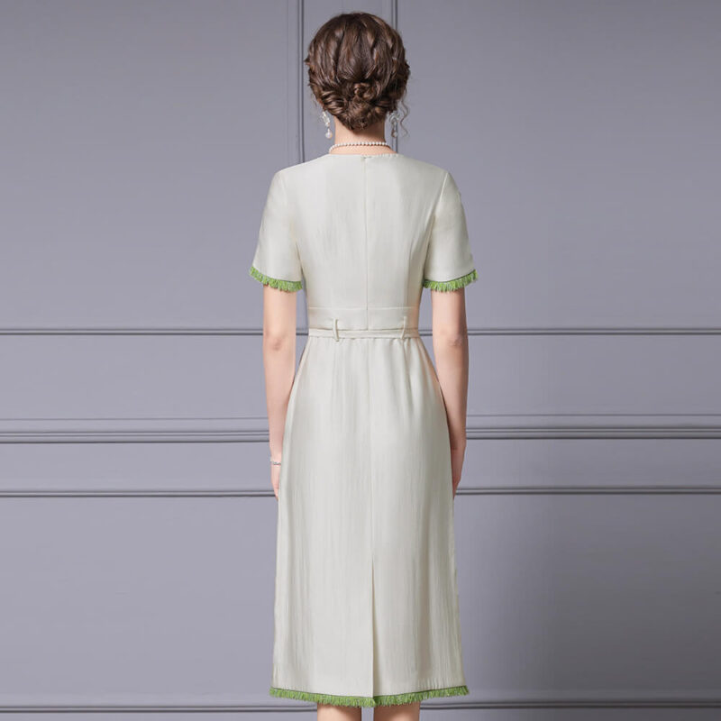 Summer French Commuter Off white Dress 3