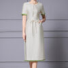 Summer French Commuter Off white Dress 5