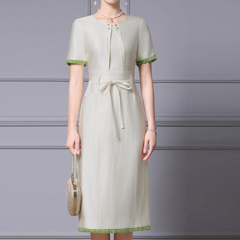 Summer French Commuter Off white Dress 7