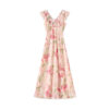 Summer French Elegant Resort Style Slim Ruffled Long Dress