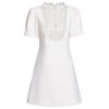 Summer French Handmade Beaded Lace Stitching A line Midi Dress 1