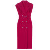 Summer French Khaki Commuter Suit Collar Pleated Midi Dress 2