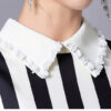 Summer French Lapel Beaded Striped Short Sleeve A Line Midi Dress 6
