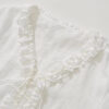 Summer French Light Sheer Ruffled V Neck Tie Shirt 2