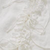 Summer French Light Sheer Ruffled V Neck Tie Shirt 3