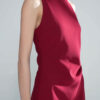 Summer French Style Three-dimensional Cutting Boat Neck Side Slit Vest Dress