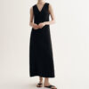 Summer French V-neck Back Slit Sleeveless Dress