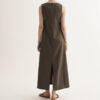 Summer French V-neck Back Slit Sleeveless Dress