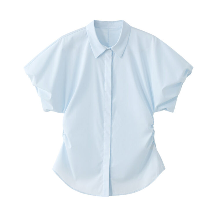Summer French Puff Sleeve Short-sleeved Shirt (functional anti-wrinkle + no ironing care!)
