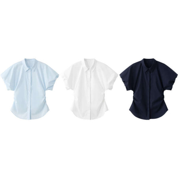 Summer French puff sleeve short sleeved shirt functional anti wrinkle no ironing care 5