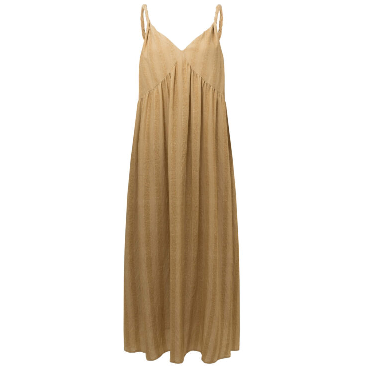 Summer French-style V-neck Ombre Striped Dress