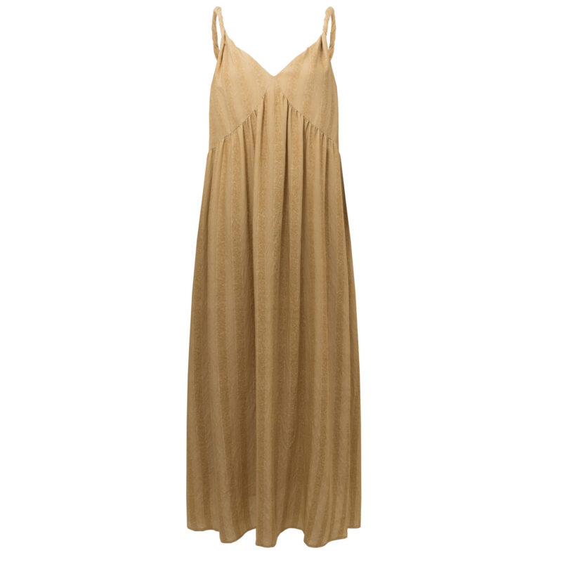 Summer French-style V-neck Ombre Striped Dress