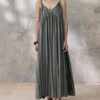 Summer French-style V-neck Ombre Striped Dress