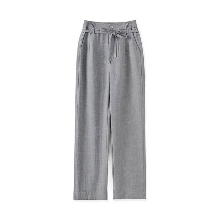 Summer Grey Commuter Straight-Leg Pants