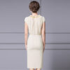 Summer Handmade Beaded Ruffled Collar Front Slit Dress 6