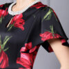 Summer Handmade Pearl Collar Fishtail Side Slit Slim Print Dress 6