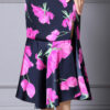 Summer Handmade Pearl Collar Fishtail Side Slit Slim Print Dress 8