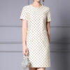 Summer Handmade Rhinestone Polka Dot Loose Straight Midi Dress 2