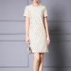 Summer Handmade Rhinestone Polka Dot Loose Straight Midi Dress 3