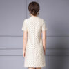 Summer Handmade Rhinestone Polka Dot Loose Straight Midi Dress 5