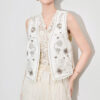 Summer Heavy Embroidery Beaded V-Neck Vest