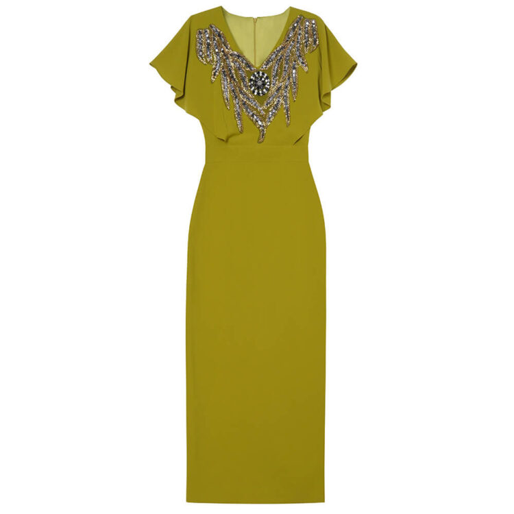 Summer High Waist V-neck Handmade Diamond Back Slit Dress Suit