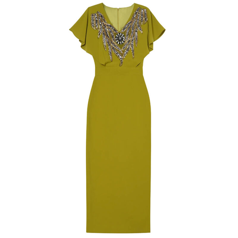 Summer High Waist V neck Handmade Diamond Dress Suit 1
