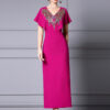Summer High Waist V neck Handmade Diamond Dress Suit 9