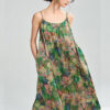 Summer Holiday Style Elegant Floral Green Suspender Dress