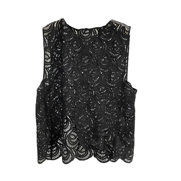 Summer Holiday Style Sleeveless Hollow Top