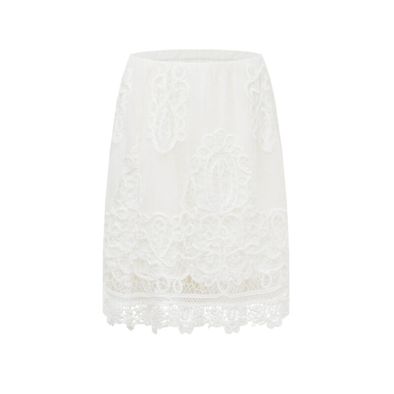 Summer Hollow-out Floral Lace Half Skirt