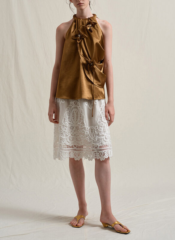 Summer Hollow-out Floral Lace Half Skirt
