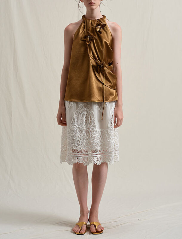Summer Hollow-out Floral Lace Half Skirt
