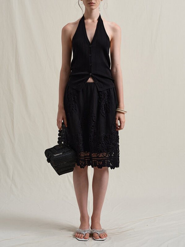 Summer Hollow-out Floral Lace Half Skirt