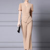 Summer Khaki Commuter Slim Two Piece Flared Pants 6