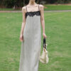 Summer Lace Collar Panelled Sling Dress