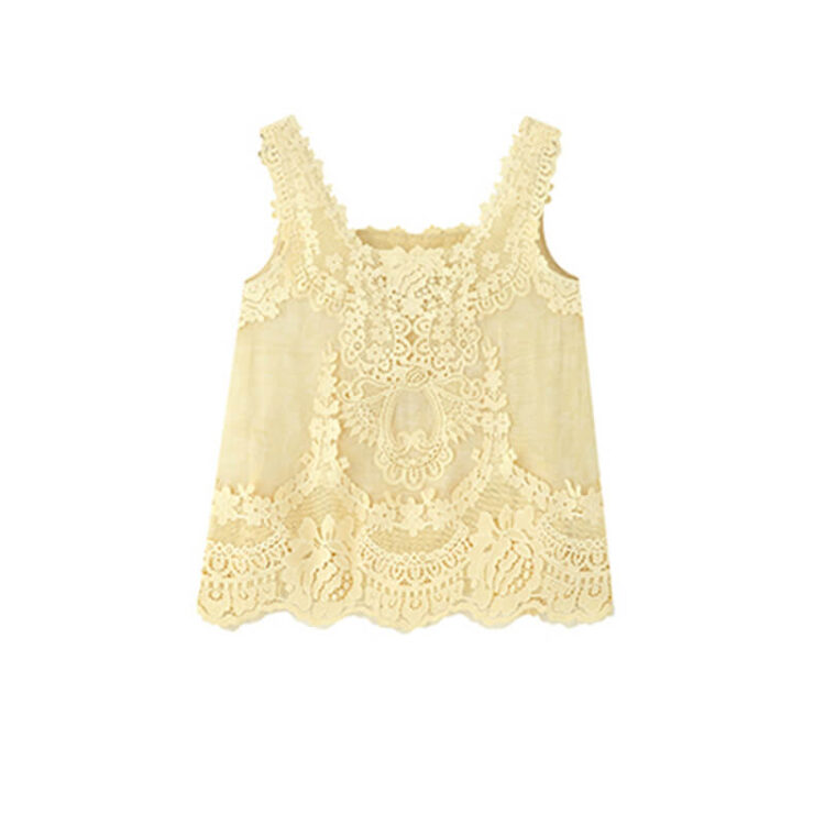 Summer Lace - trimmed Printed Camisole Top