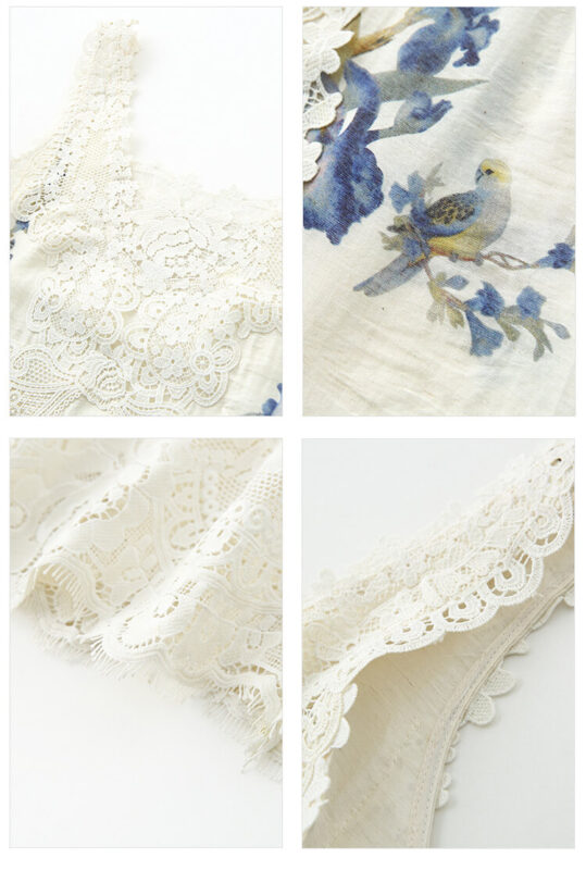 Summer Lace - trimmed Printed Camisole Top