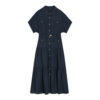 Summer Lapel Button Short Sleeve Shirt Dress 1
