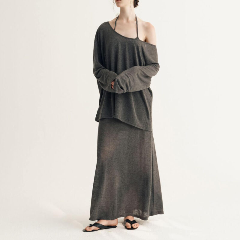 Summer Lazy Style T-shirt Suspender Dress Two-piece Set