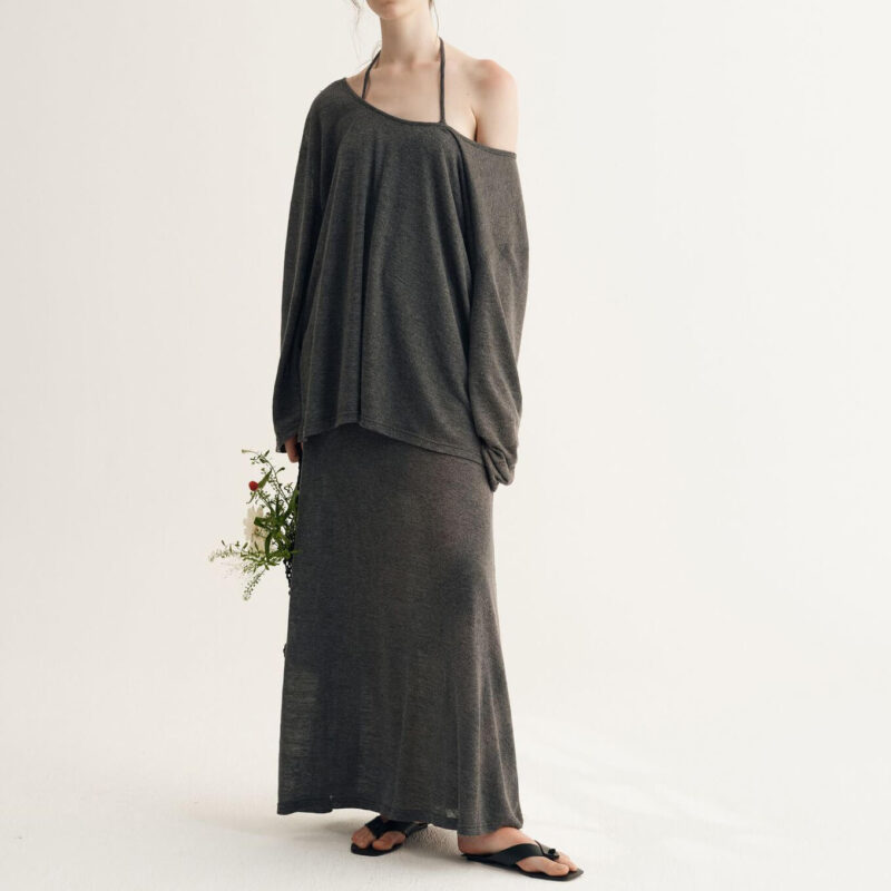 Summer Lazy Style T-shirt Suspender Dress Two-piece Set