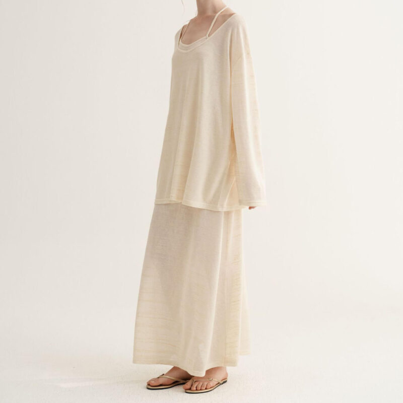 Summer Lazy Style T-shirt Suspender Dress Two-piece Set