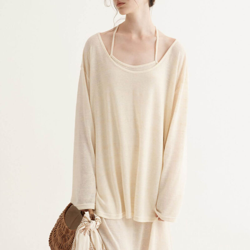 Summer Lazy Style T-shirt Suspender Dress Two-piece Set