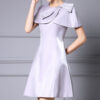 Summer Lilac Handmade Studded Waist A line Tea Dress 1