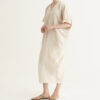 Summer Linen Drape Stir-fry Dyeing Dress