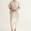 Summer Linen Drape Stir-fry Dyeing Dress