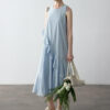 Summer Long Staple Cotton Ruffle Dress