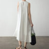Summer Long Staple Cotton Ruffle Dress