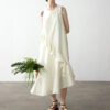 Summer Long Staple Cotton Ruffle Dress