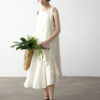 Summer Long Staple Cotton Ruffle Dress